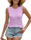 Camiseta regata VIMPUNEC de malha de verão para mulheres roxa M