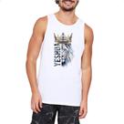 Camiseta Regata Yeshua Leao de Juda Azul Coroa