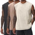 Camiseta regata Yimoon Workout sem mangas de algodão para homens 3GG