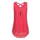 Camiseta regata ZIKEE, solta, sem mangas, cruzada, bainha irregular