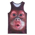 Camiseta regata ZUEVI Monkey Print para homens casual em poliéster/elastano