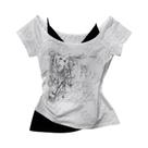 Camiseta Retro Kawaii Y2K De Verão Com Estampa Gótica Para Meninas, Moda Vintage Emo Slim Casual Camiseta Retro Kawaii Y2K De Verão Com Estampa Gótica Para Meninas, Moda Vintage Emo Slim Casual