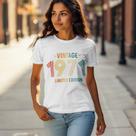 Camiseta Retro Vintage 1971 Preta Estampa Colorida Confortavel Uso Diario Estilosa