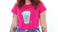 Camiseta rosa escuro básica