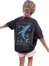 Camiseta RoseSeek Girl's Letter Animal Graphic cinza escuro 10Y