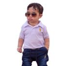 Camiseta Roupa Bebê Gola Polo Piquet e Infantil com Bordado