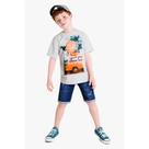 Camiseta Roupa Infantil Masculina Camisa Kyly Estampa Kombi Moda Verão Pool Party Mescla