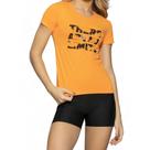 Camiseta Run More Ultracool Fit - feminino - laranja e preto Camiseta Run More Ultracool Fit - feminino - laranja e preto