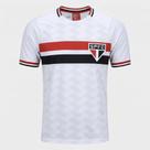 Camiseta São Paulo Bench Raglan Masculina - Branco e Vermelho - G
