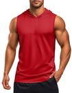 Camiseta sem mangas com capuz MAGCOMSEN para homens vermelha tamanho S