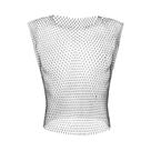 Camiseta Sem Mangas Em Rede Com Strass Para Homens, Brilhante E Transparente