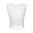 Camiseta Sem Mangas Em Rede Com Strass Para Homens, Brilhante E Transparente