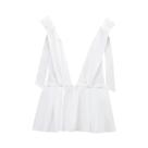Camiseta Sem Mangas Para Mulheres Com Laço Nas Costas, Top De Verão BSAY Em Poplin, Moda Sexy
