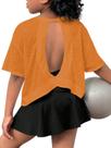 Camiseta SOLY HUX feminina de treino de costas abertas de manga curta 8Y