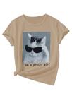 Camiseta SOLY HUX Girl's Cute Cat com estampa de manga curta 8Y Camiseta SOLY HUX Girl's Cute Cat com estampa de manga curta 8Y