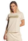 Camiseta Sommer Estampada Com Aplicação Bege Camiseta Sommer Estampada Com Aplicação Bege