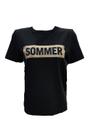 Camiseta Sommer Estampada Com Aplicação Preto Camiseta Sommer Estampada Com Aplicação Preto