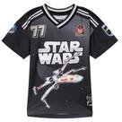 Camiseta STAR WARS Rebels de malha estilo jersey de futebol preta e prateada Camiseta STAR WARS Rebels de malha estilo jersey de futebol preta e prateada