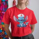 Camiseta Stitch Enfermagem Camisa Unissex 100% Algodão Premium Lançamento 2025 Plus Size