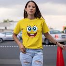 Camiseta Streetwear 100% Algodão Lisa Básica Estampada Bob Esponja e Patrick