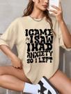 Camiseta Streetwear Estilo Larga Frase "Eu vi que estava com ansiedade, então fui embora" Camiseta Streetwear Estilo Larga Frase "Eu vi que estava com ansiedade, então fui embora"