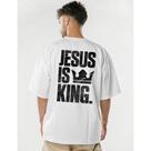 Camiseta Streetwear Jesus is king M-2 branca oversized cristã hip hop gospel
