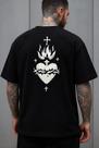 Camiseta Streetwear Oversized Masculina heart fire Camiseta Streetwear Oversized Masculina heart fire