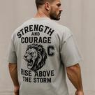 Camiseta Streetwear Oversized Masculina strength and courage Camiseta Streetwear Oversized Masculina strength and courage