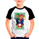 Camiseta SUPER MARIO BROS LUIGI Games Jogos Moda Infantil Roupa Criança 07