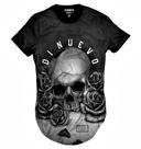 Camiseta Swag Caveira com Rosas Black and White Thug Life