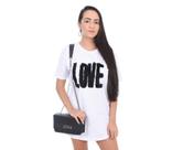Camiseta Swag Vestido Algodão Dgn Branca love