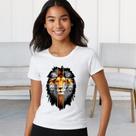 Camiseta T-shirt Baby Look Feminina Basica Casual Leão de juda cruz moda Evangelica Malha algodão