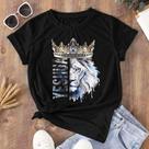 Camiseta T-shirt Feminina Blusa Estampada Corajosa Leão de Judá Preta