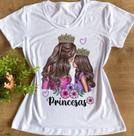 Camiseta T-shirt Feminina Branca Mãe e Filha Princesas