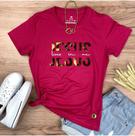 Camiseta T-shirt Feminina Pink Jesus Lives In Me