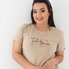 Camiseta T-shirt Feminina Trust The Bege Estonada Camiseta T-shirt Feminina Trust The Bege Estonada