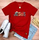 Camiseta T-shirt Feminina Vermelha Jesus The Reason For The Season