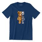 Camiseta T-shirt Gola Redonda Unissex Algodão Urso Metade Robô
