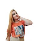 Camiseta T-shirt Luxo Gola Redonda na cor telha