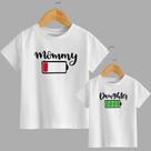 Camiseta T-shirt Mommy Mãe , Daughter Filha Engraçada Bateria Cheia e Vazia Blusinha Presente Dias D Camiseta T-shirt Mommy Mãe , Daughter Filha Engraçada Bateria Cheia e Vazia Blusinha Presente Dias D