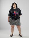 Camiseta t-shirt oversized feminina open your heart preta - jayjam rockwear