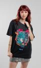 Camiseta t-shirt oversized feminina vintage tigre preta