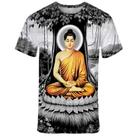 Camiseta T-shirt Unisex 3D Shakya Muni Buda Rosto Verão Casual Camiseta T-shirt Unisex 3D Shakya Muni Buda Rosto Verão Casual