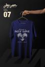Camiseta t-shirt vintage create a self love azul