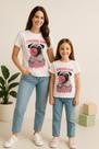 Camiseta Tal Mãe Tal Filha estampa Cachorro chiclete ( 2 peças )