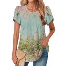 Camiseta TBILILO Boho Floral para mulheres de manga curta tamanho M