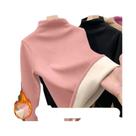 Camiseta Térmica Feminina De Inverno Manga Longa Gola Alta Pulôver Básica Lisa Camiseta Térmica Feminina De Inverno Manga Longa Gola Alta Pulôver Básica Lisa