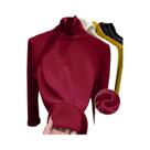 Camiseta Térmica Feminina De Manga Longa Grossa E Quente Com Gola Alta Para Outono/Inverno Com Fibra Camiseta Térmica Feminina De Manga Longa Grossa E Quente Com Gola Alta Para Outono/Inverno Com Fibra