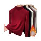Camiseta Térmica Feminina De Manga Longa Grossa E Quente Para Outono/Inverno, Ajuste Slim, Gola Alta