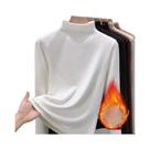 Camiseta Térmica Feminina De Manga Longa Grossa E Quente Para Outono Inverno, Ajuste Slim, Gola Alta